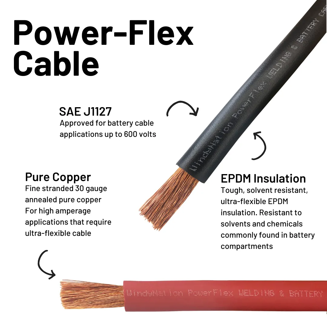 2/0 Gauge  Pure Copper Ultra Flexible Welding & Battery Cable