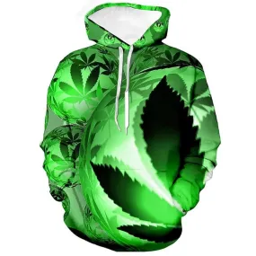 3D Graphic Printed Hoodies Tree Leaves