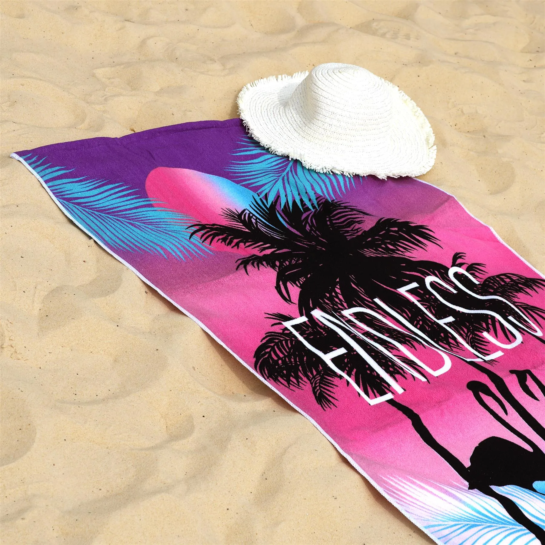 Beach Bath Towel Flamingo Design Microfibre Towel