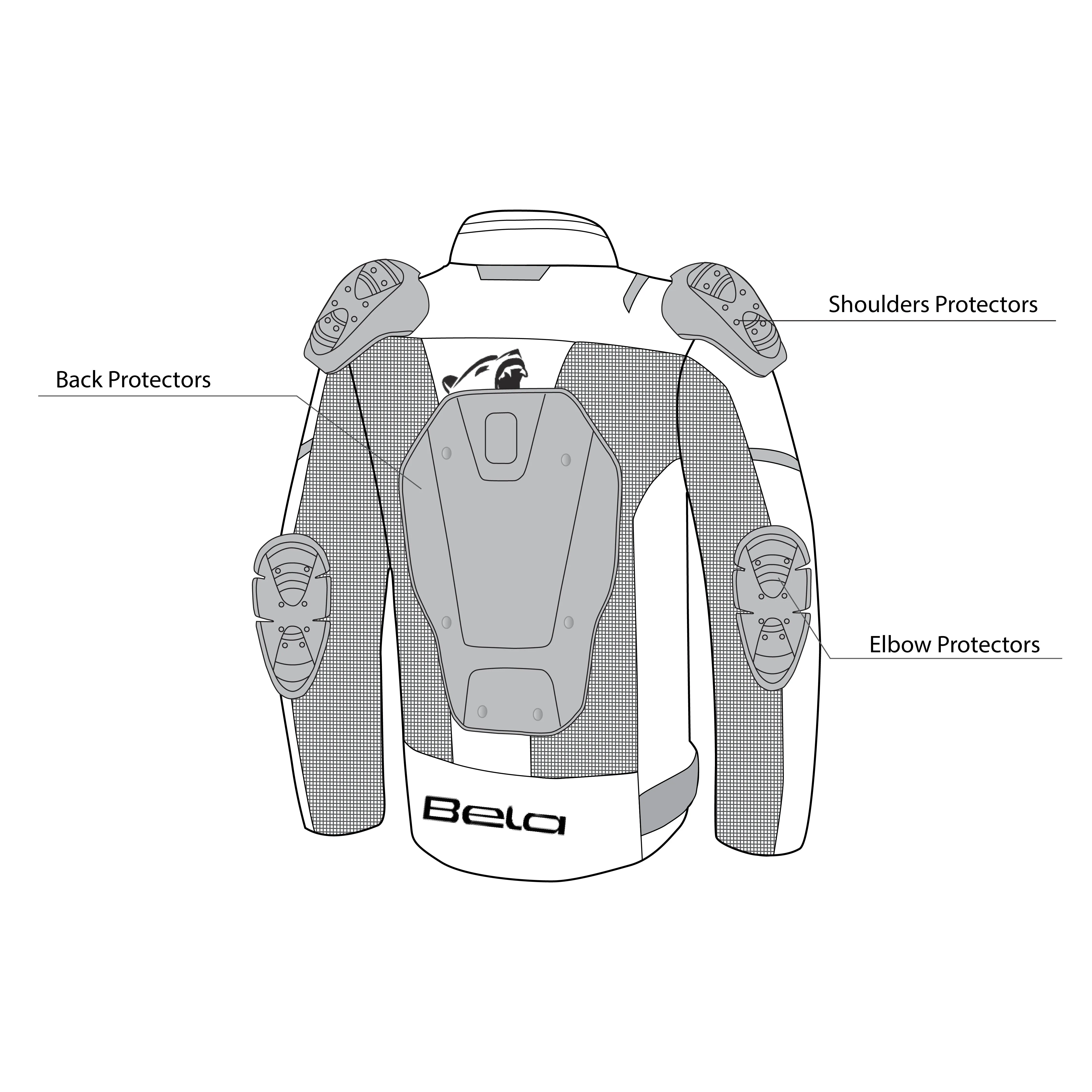 BELA Mesh Pro Lady Motorcycle Touring Jacket Gray Ice