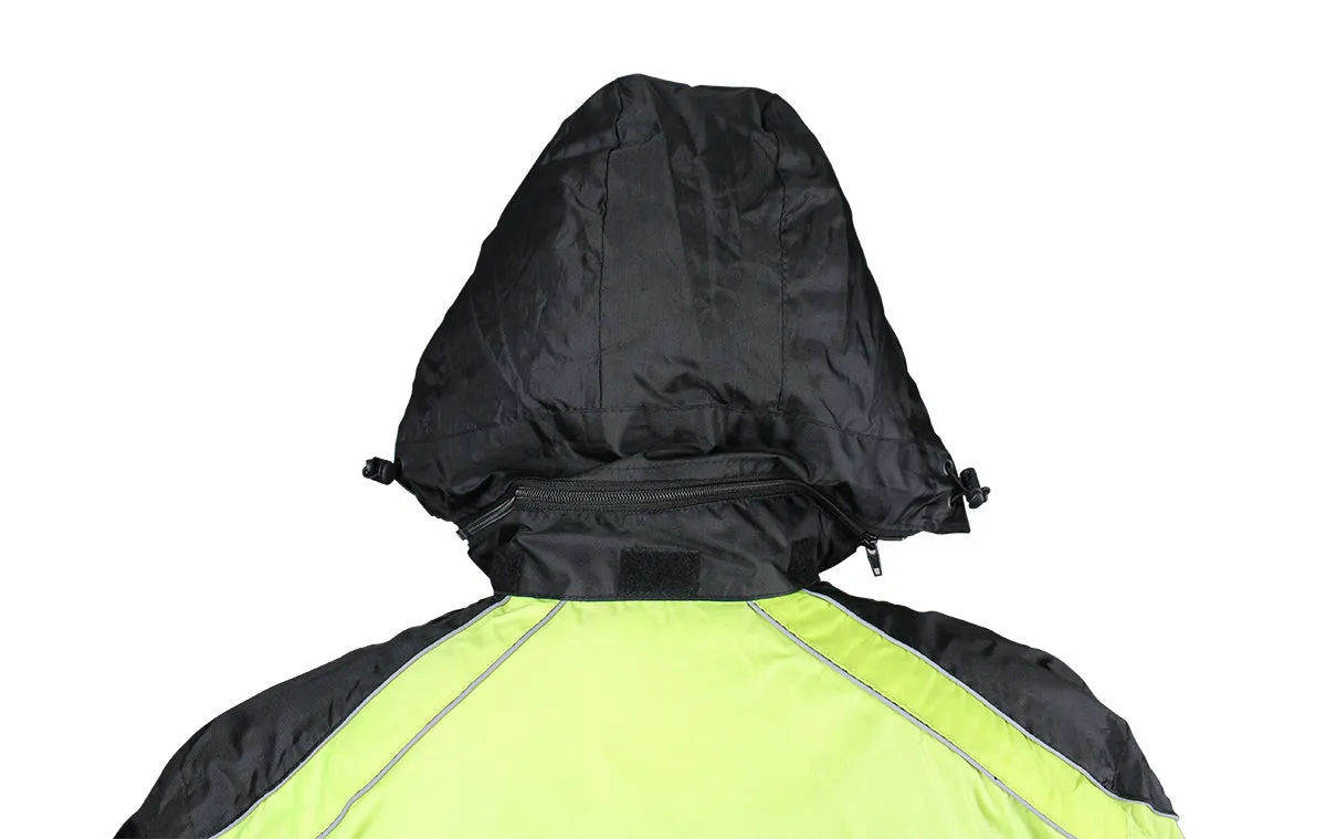 Black/Flourescent Textile Two-Piece Rain Suit By Dream Apparel®