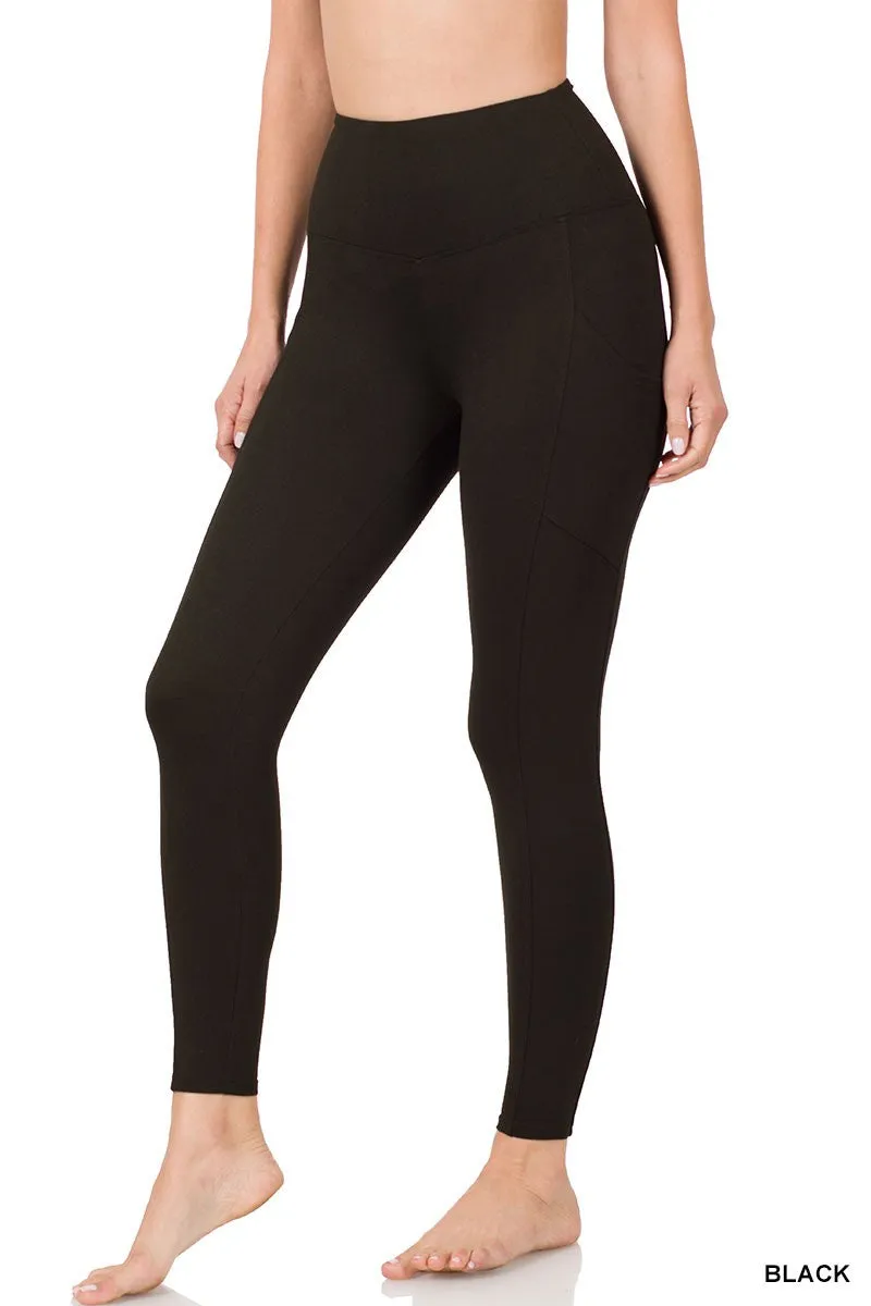 Brushed Microfiber Leggings with Pockets (Available in Two Colors Sm-XL)