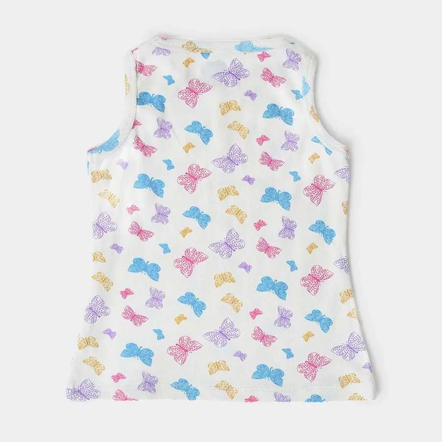 Buddy Girls Printed Vest- Pack of 3