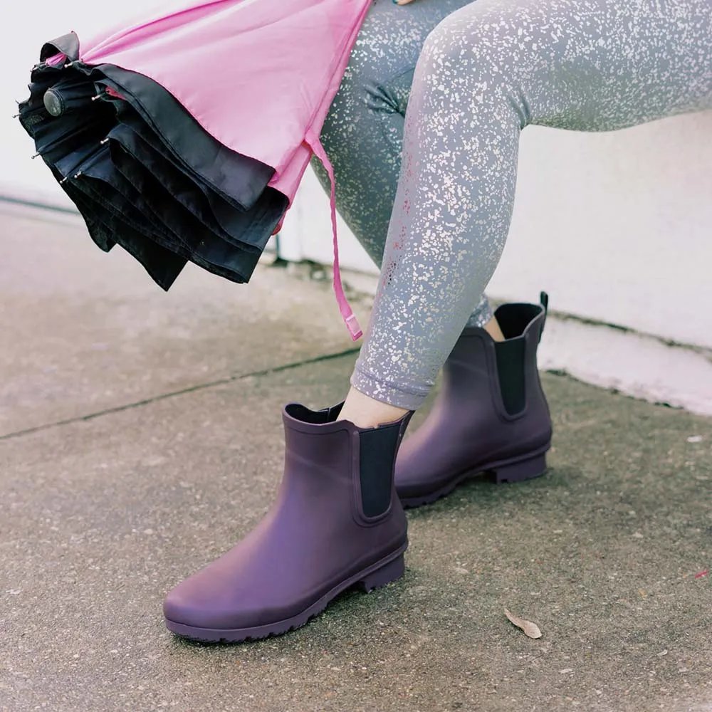 Chelsea Matte Eggplant Women's Rain Boots