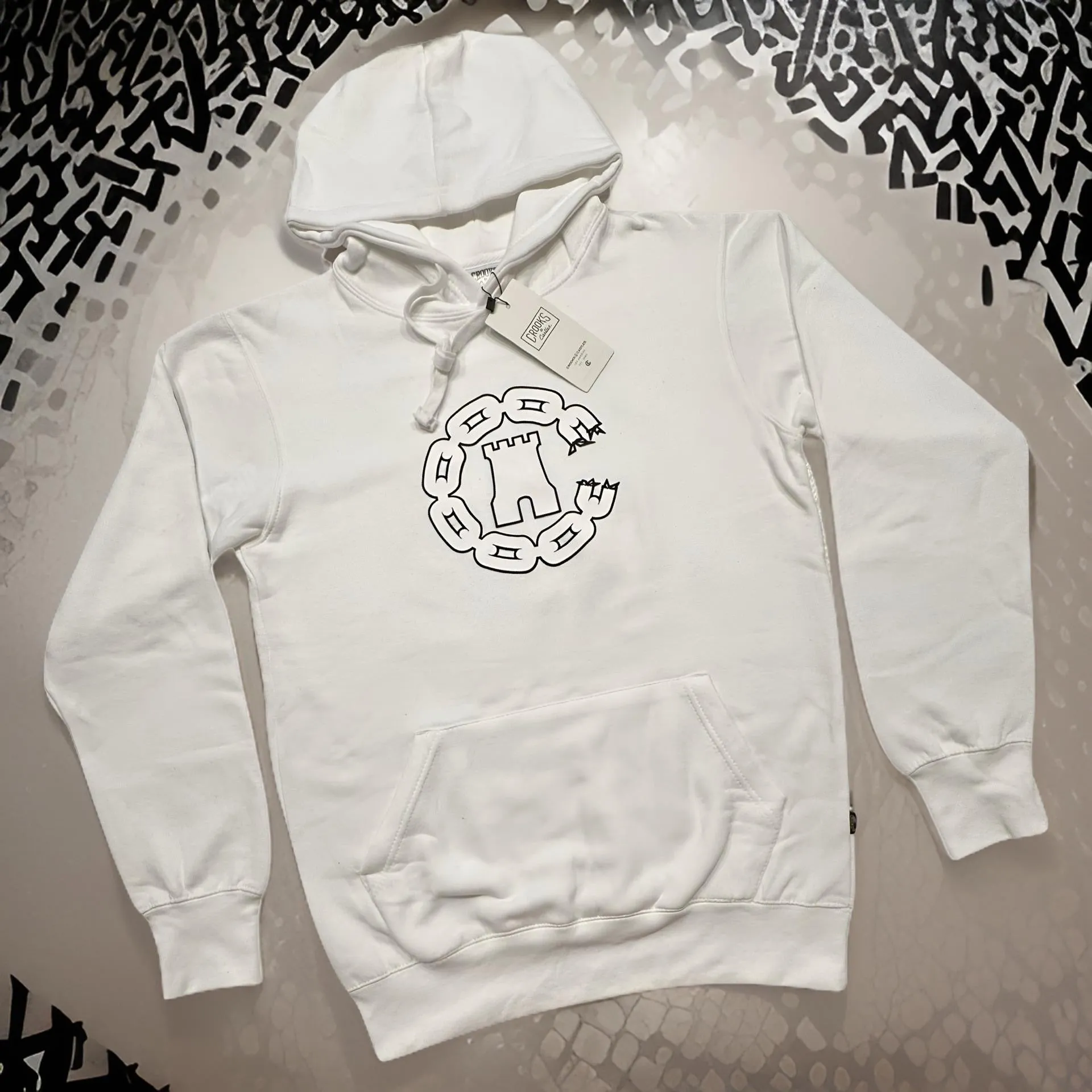 *CROOKS & CASTLES* (WHITE) ~C-CHAIN~ PULLOVER HOODIES FOR WOMEN