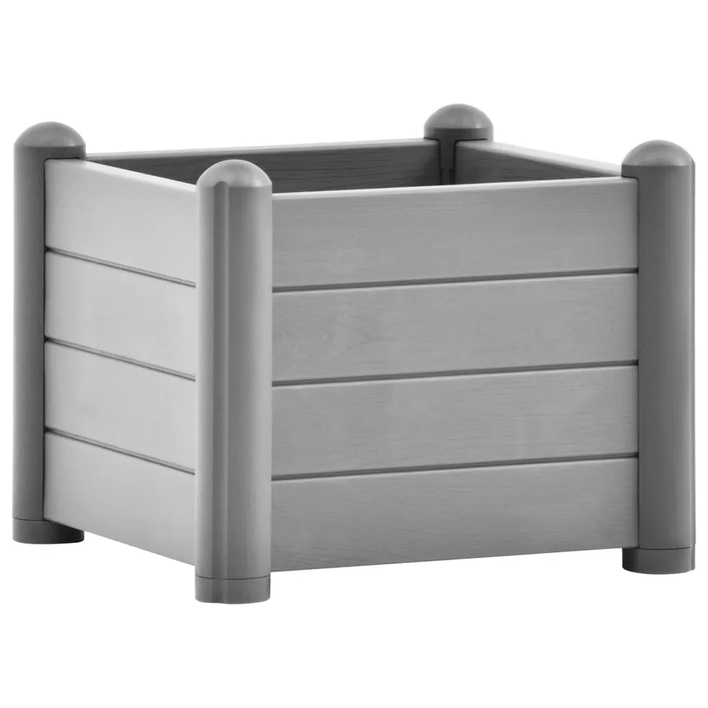 Garden Raised Bed PP Stone Grey 43x43x35 cm