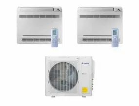 GREE Multi  Ultra Series 18,000 BTU 2-Zone Mini Floor Console 9K 9K Ductless Mini-Split System