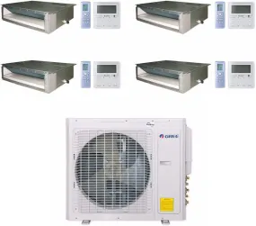 GREE Multi  Ultra Series 42,000 BTU 4-Zone Ceiling Cassette 12K 12K 18K 18K Ductless Mini-Split System