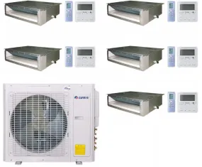 GREE Multi  Ultra Series 42,000 BTU 5-Zone Concealed Duct 9K 9K 9K 12K 12K Ductless Mini-Split System