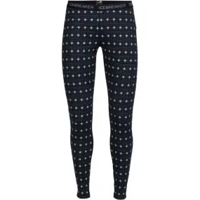 Icebreaker Oasis Fair Isle Women's Leggings - Black/Snow/Black