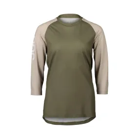 Jersey POC Womens MTB Pure 3/4 - Epidote Green/Light Sandstone Beige