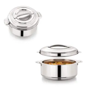 Magnus Rio Stainless Steel Casserole with Stainless Steel Lid - Set of 2 (1000 ml   3000 ml)