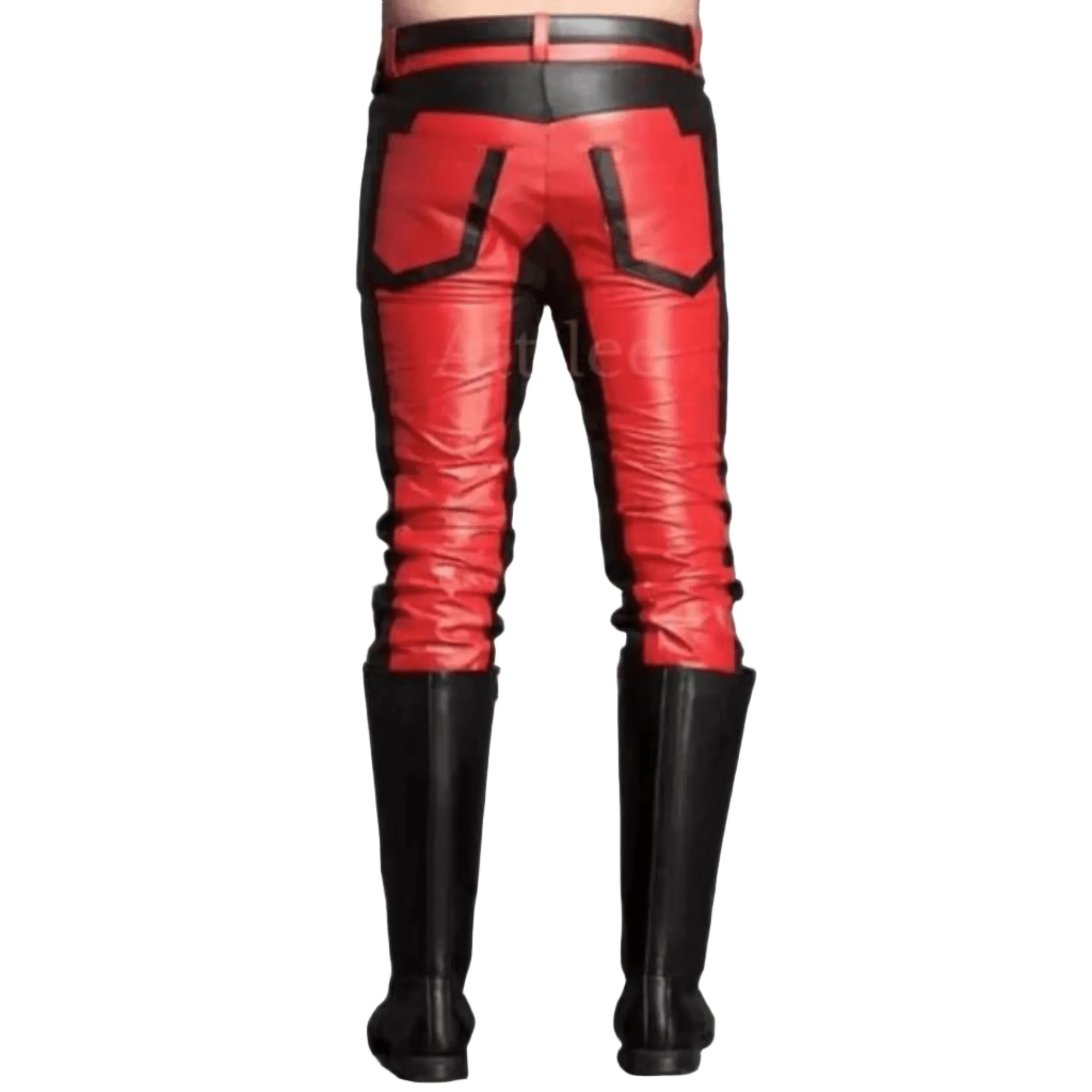 Men's Red Leather Pants