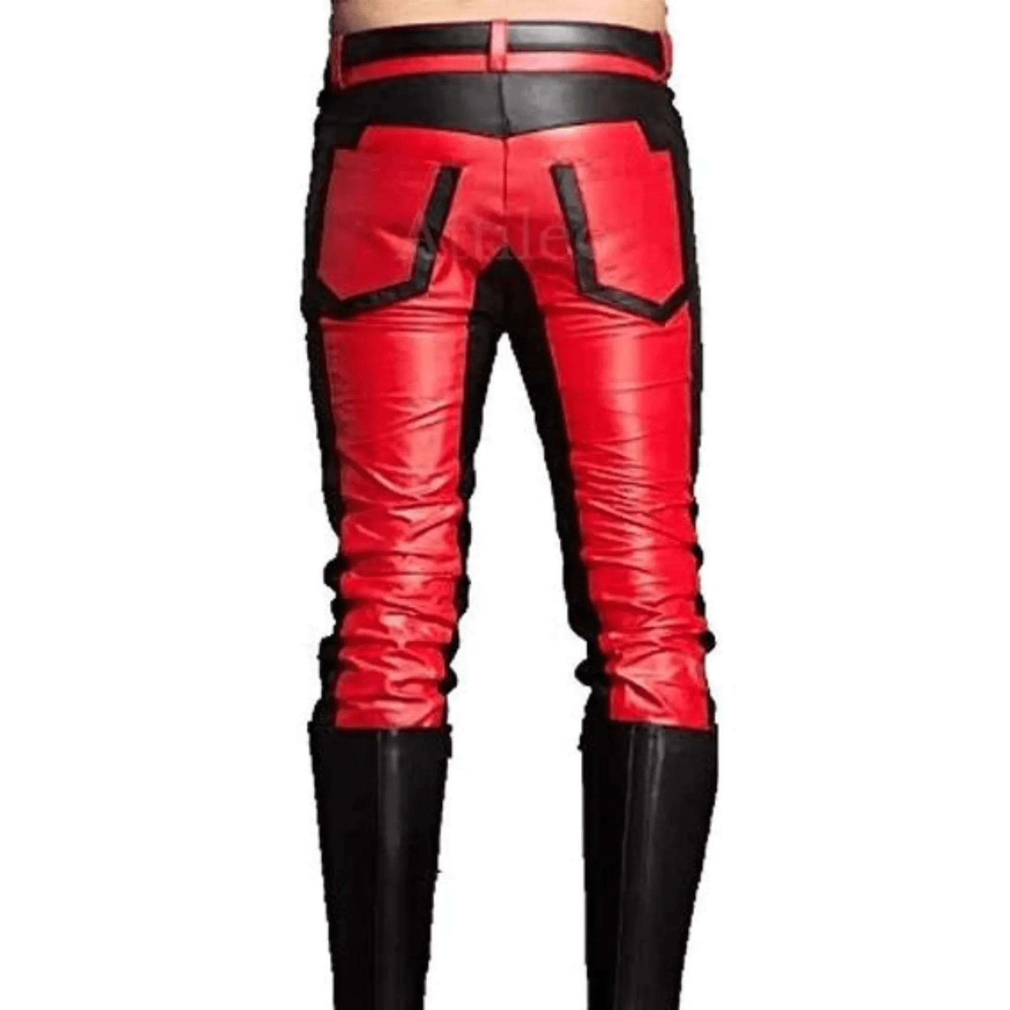 Men's Red Leather Pants