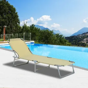 Portable Adjustable Lounger,Oxford Cloth-Beige