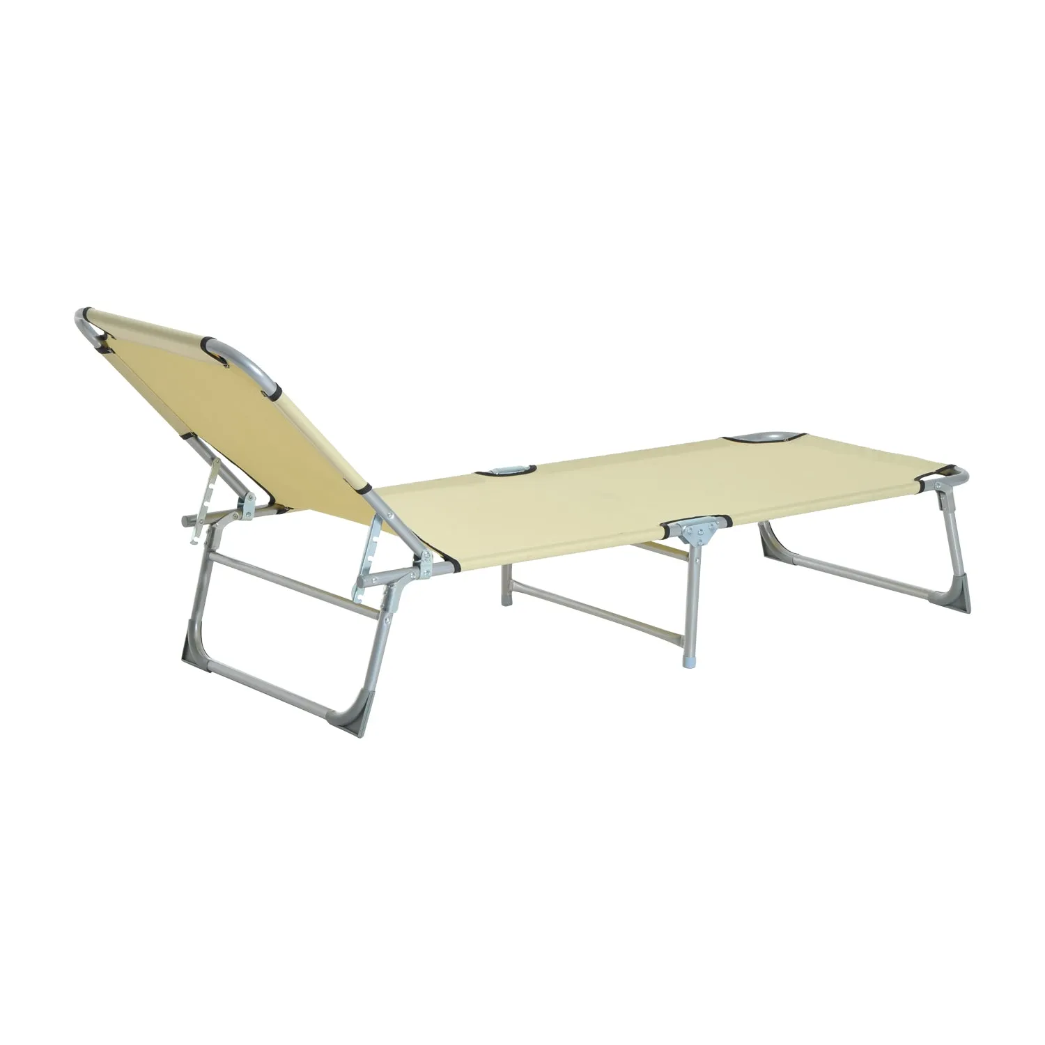 Portable Adjustable Lounger,Oxford Cloth-Beige