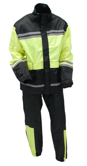 Unisex Two Piece Green & Black Rain Suit #RS1940GNK