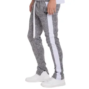 White Elephant Print Track Pants